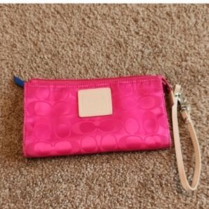 Coach Wristlet with Signature Pattern